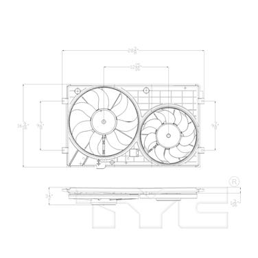 2011 Volkswagen Jetta Dual Radiator and Condenser Fan Assembly TY 621490