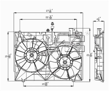 Dual Radiator and Condenser Fan Assembly TY 621600