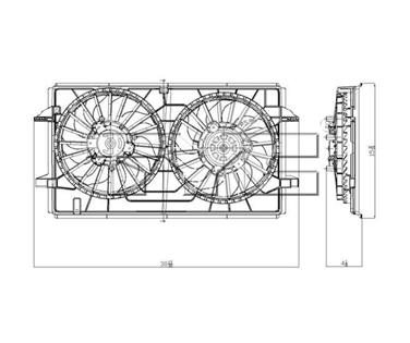 2009 Pontiac G6 Dual Radiator and Condenser Fan Assembly TY 621790