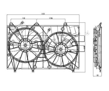 Dual Radiator and Condenser Fan Assembly TY 622020