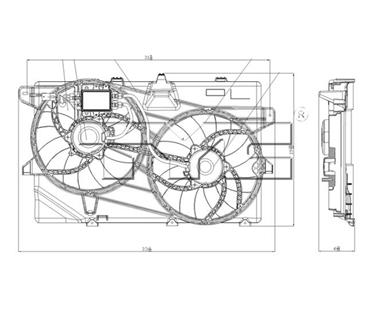 2013 Ford Edge Dual Radiator and Condenser Fan Assembly TY 622030