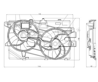 2013 Ford Edge Dual Radiator and Condenser Fan Assembly TY 622040