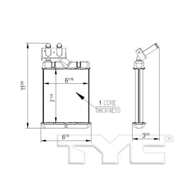 HVAC Heater Core TY 96115