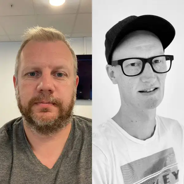 Bilde av Erik Edvardsen, utgavesjef Telemarksavisa og Thomas Furuheim, frontsjef Telemarksavisa