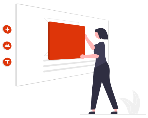 Illustrasjon av noen som lager en nettside