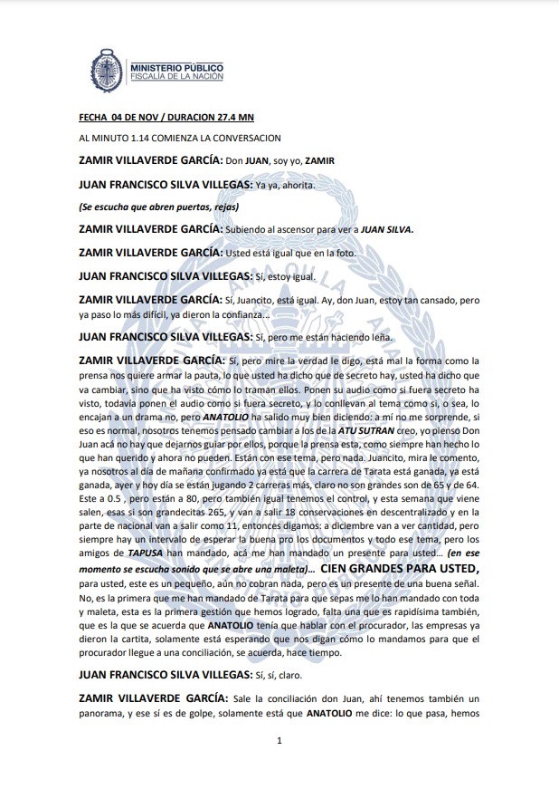 Zamir Villaverde dice que empresas del Consorcio Puente Tarata III no le dieron los S/100 mil que le entregó a Juan Silva Zamir Villaverde dice que empresas del Consorcio Puente Tarata III no le dieron los S/100 mil que le entregó a Juan Silva