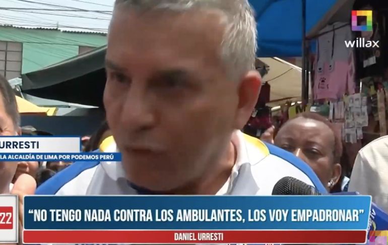 Urresti no quiso dar entrevista a Willax, pero contestó: “No tengo nada contra los ambulantes”