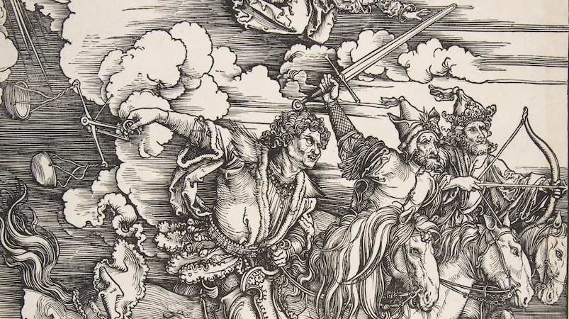 A print of the four horsemen from Albrecht Durer’s Apocalypse, from https://www.khanacademy.org/humanities/renaissance-reformation/northern/durer/a/drer-the-four-horsemen-of-the-apocalypse