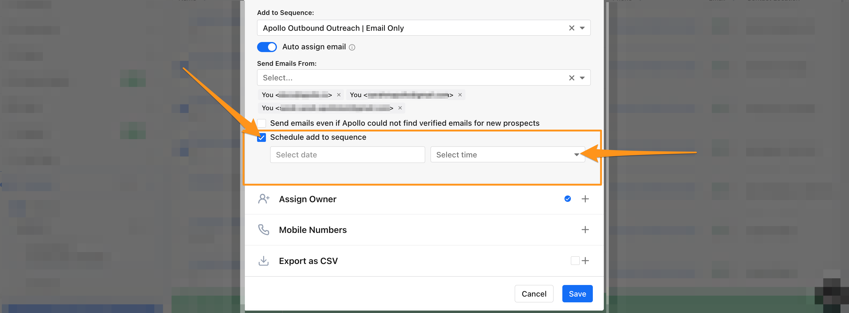 Create and Edit Sequence Sending Schedules – Apollo.io