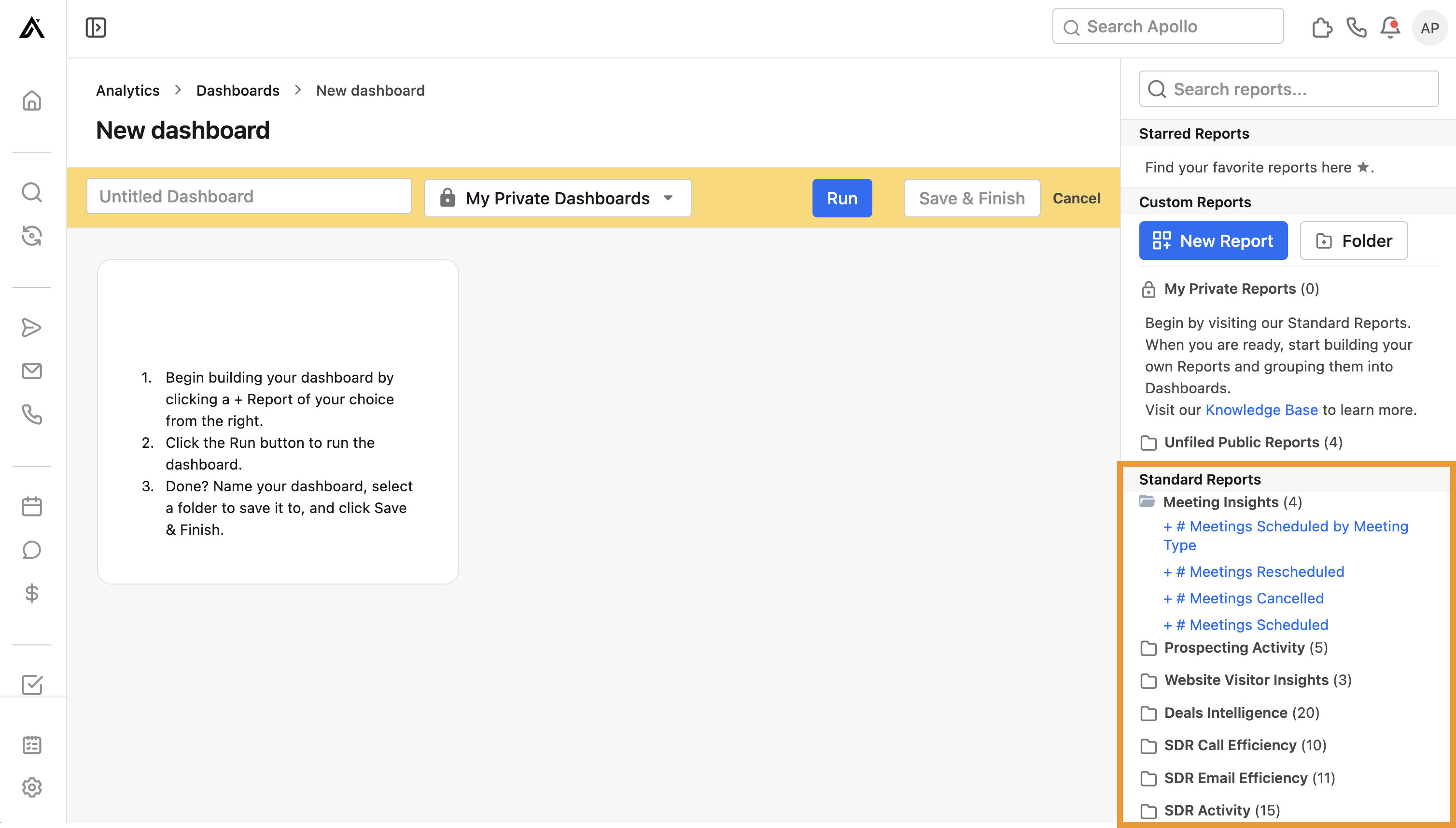 Use Analytics Dashboards – Apollo.io