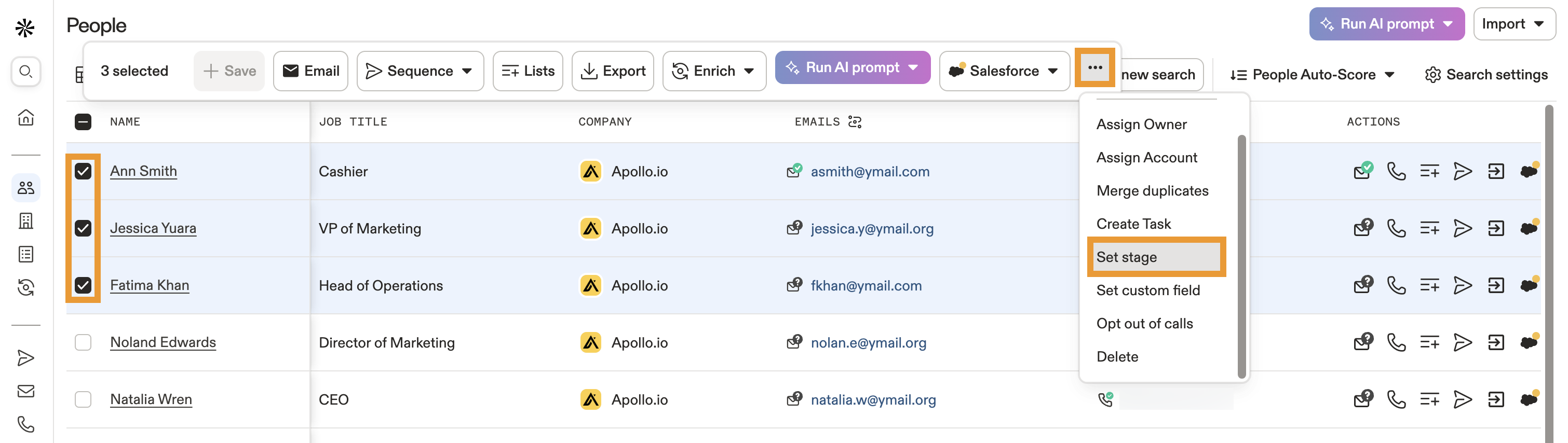 Add a new stage for contacts.