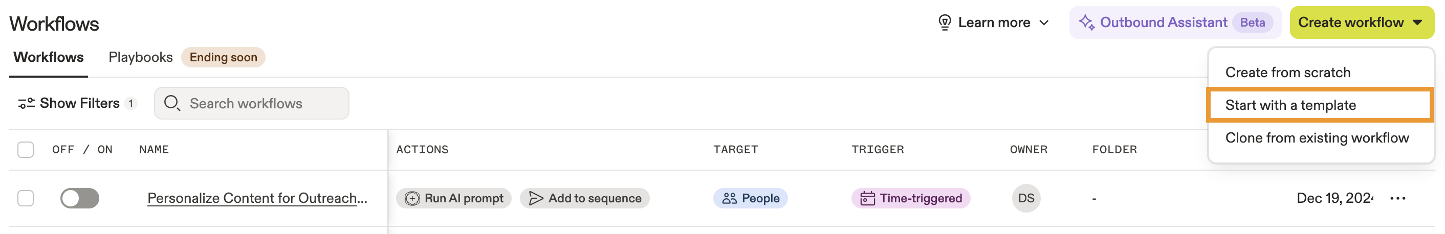 Create a Workflow – Apollo.io