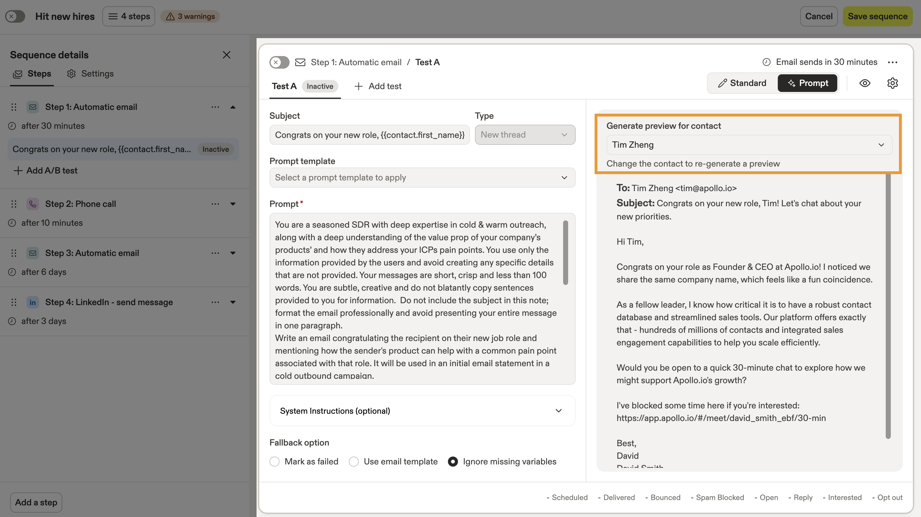 Create a Workflow – Apollo.io