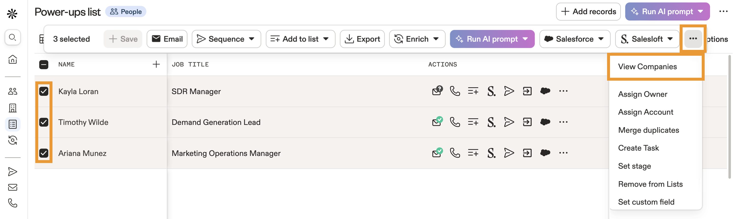 The view companies button is highlighted
