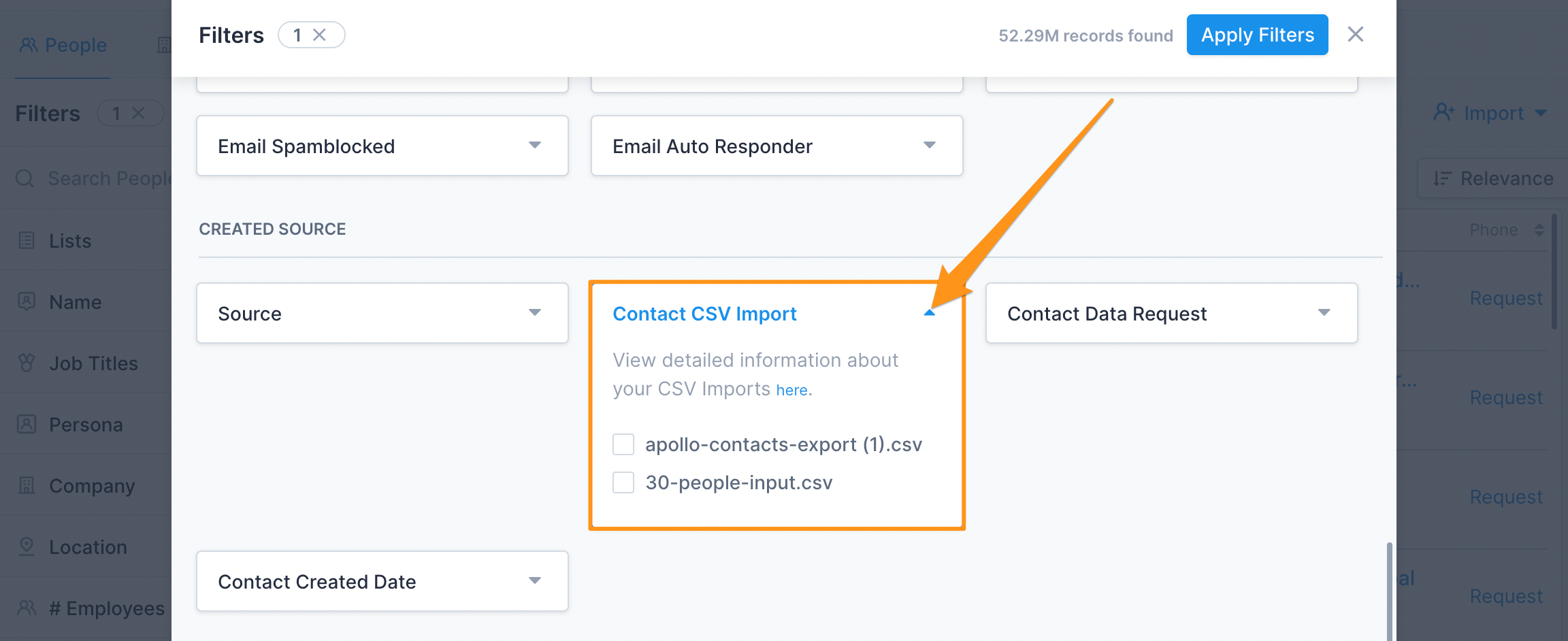 Contact CSV Filter