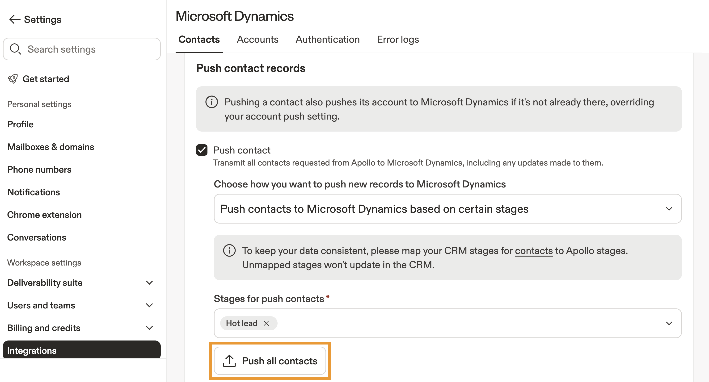 The Sync button is highlighted