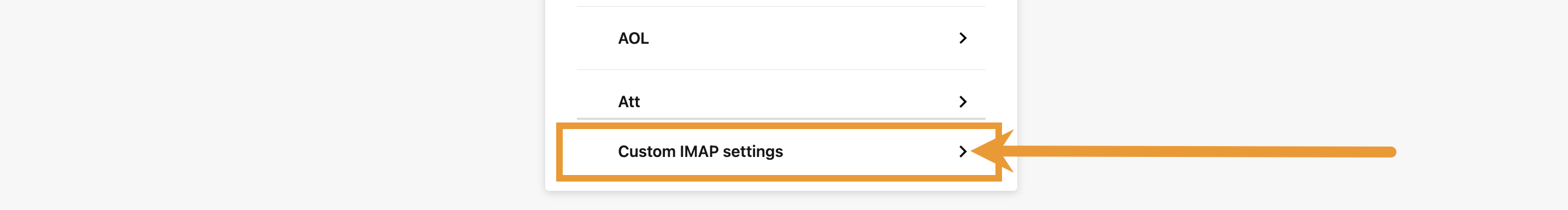 Custom IMAP settings option