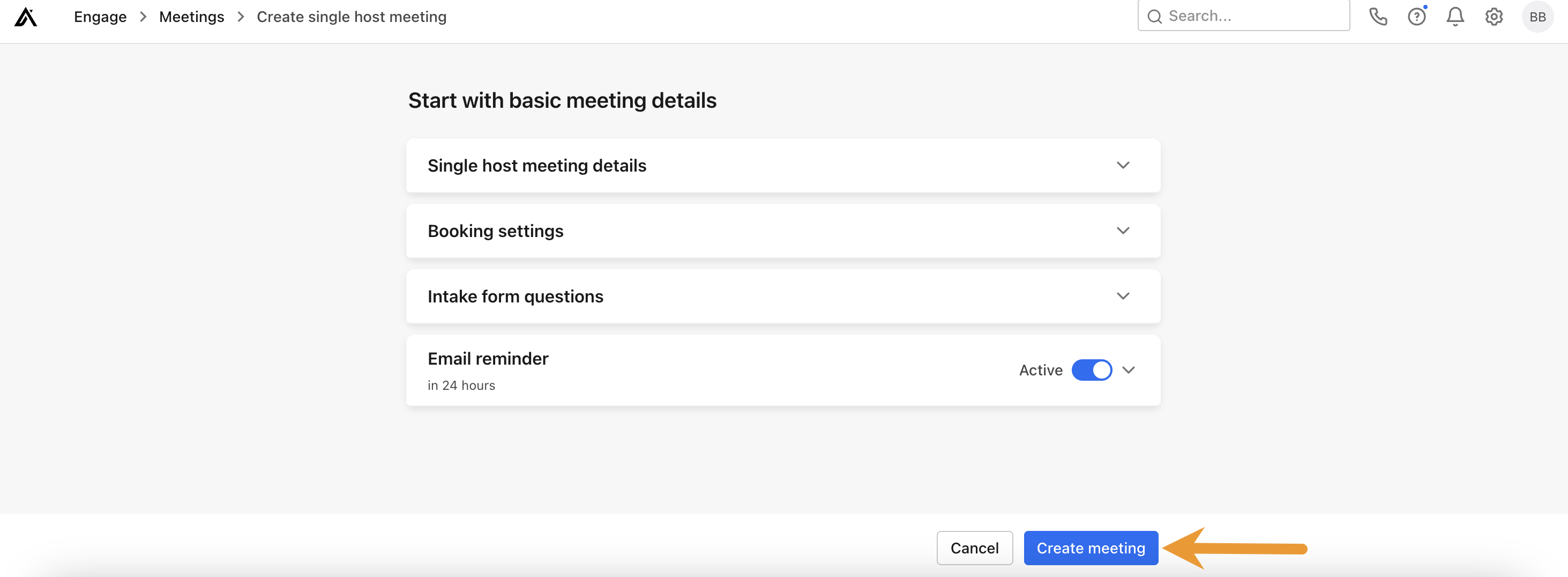 Finish creating your meeting type.
