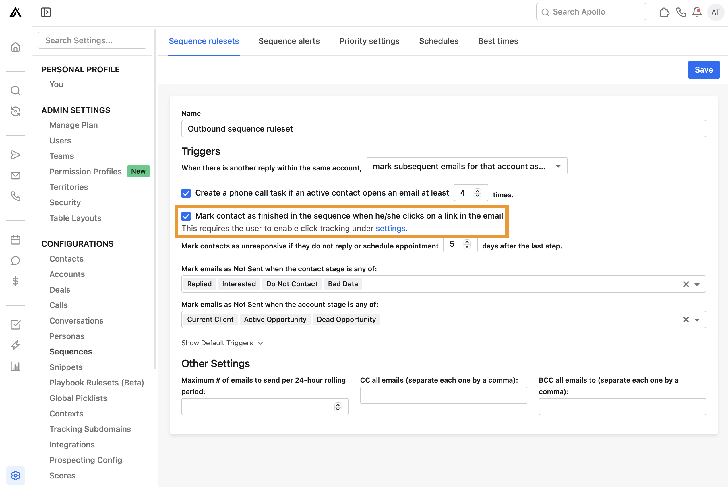 Create and Edit Sequence Sending Schedules – Apollo.io