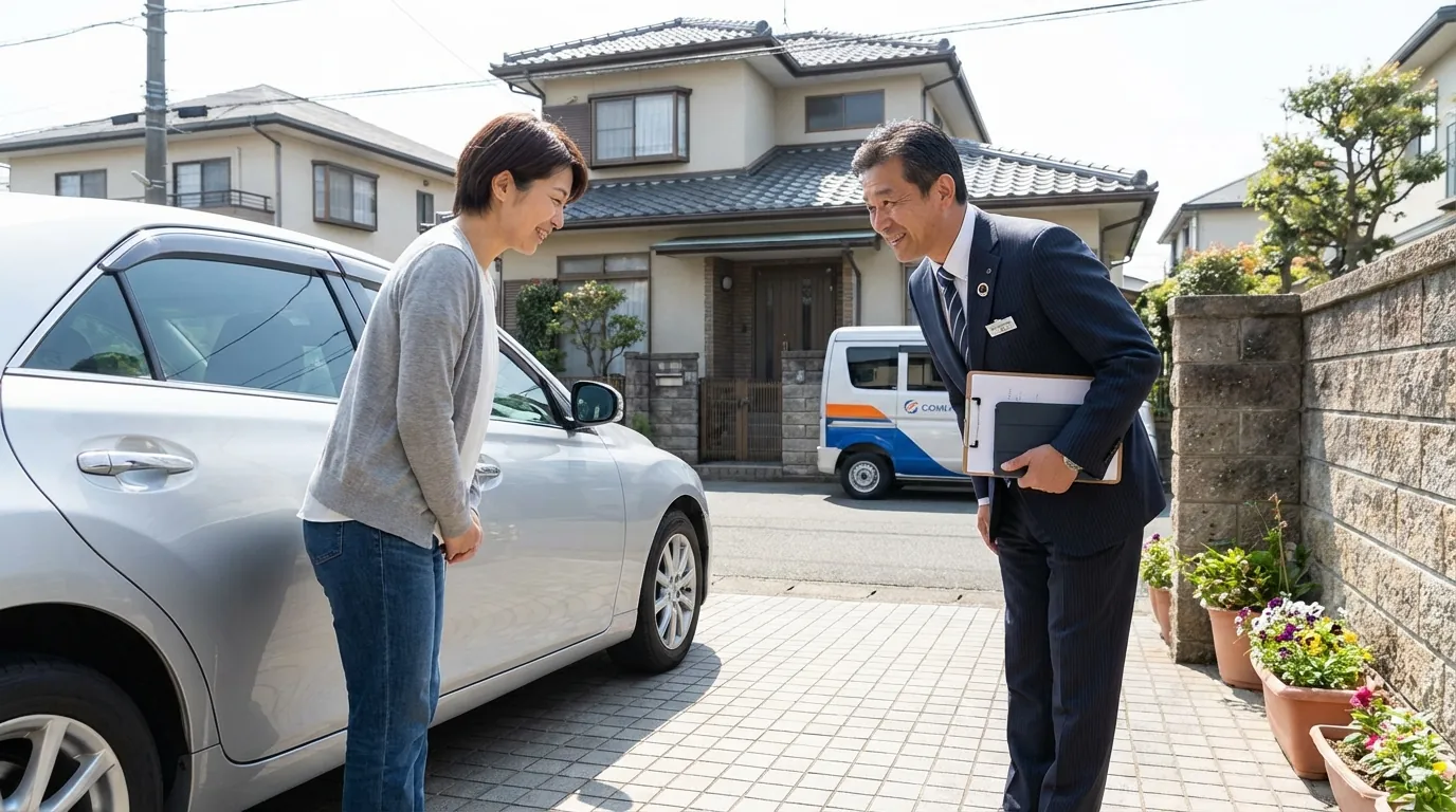 安心して契約するお客様の様子