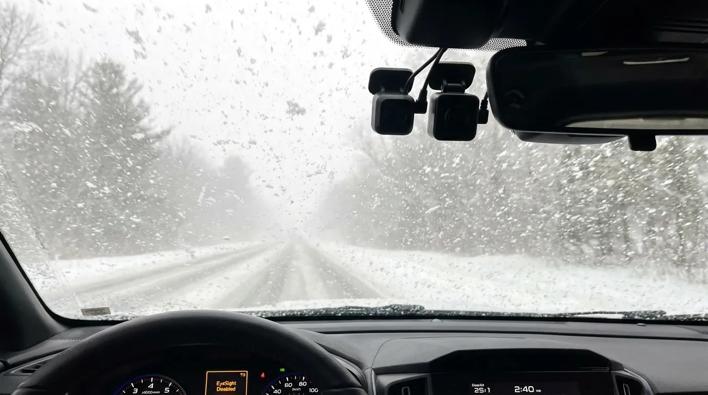 レヴォーグの車内から見たフロントガラス越しの風景