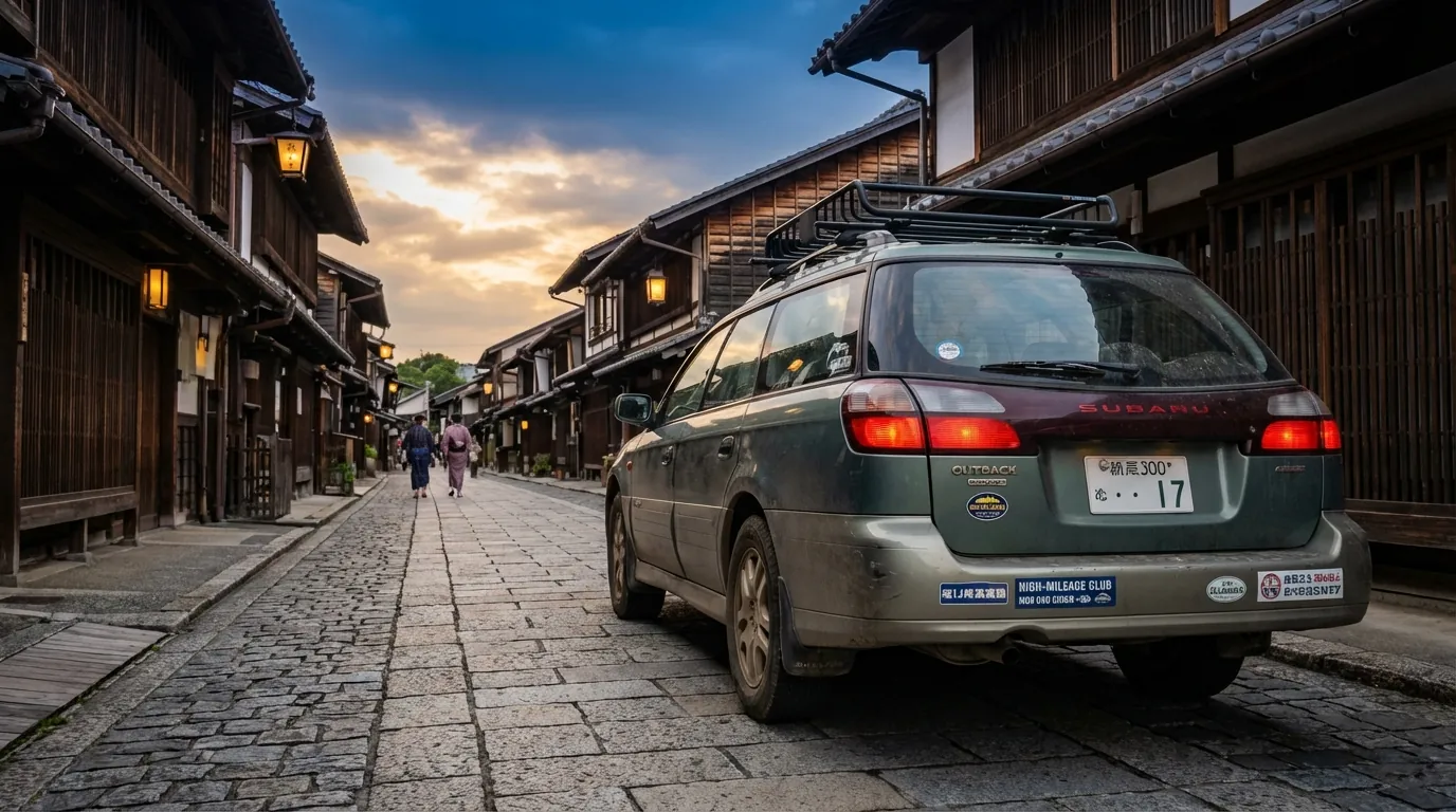 整備中のスバル車