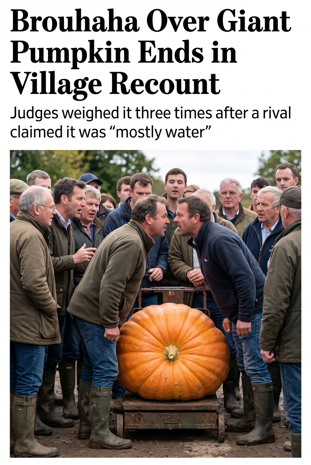 Brouhaha Over Giant Pumpkin Ends in Village Recount