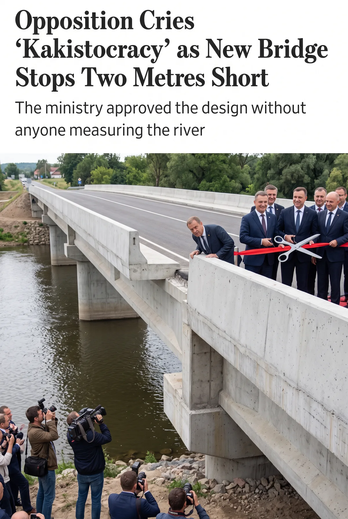 Opposition Cries 'Kakistocracy' as New Bridge Stops Two Metres Short