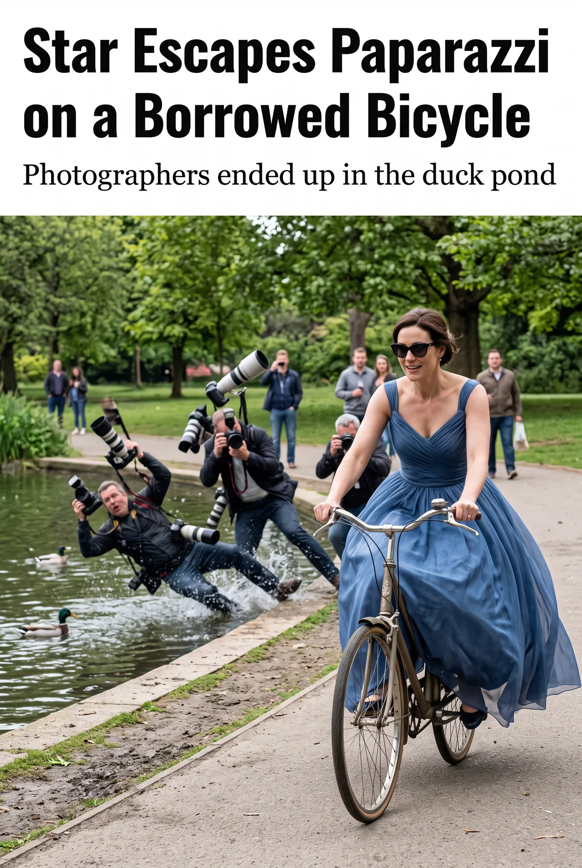 Star Escapes Paparazzi on a Borrowed Bicycle