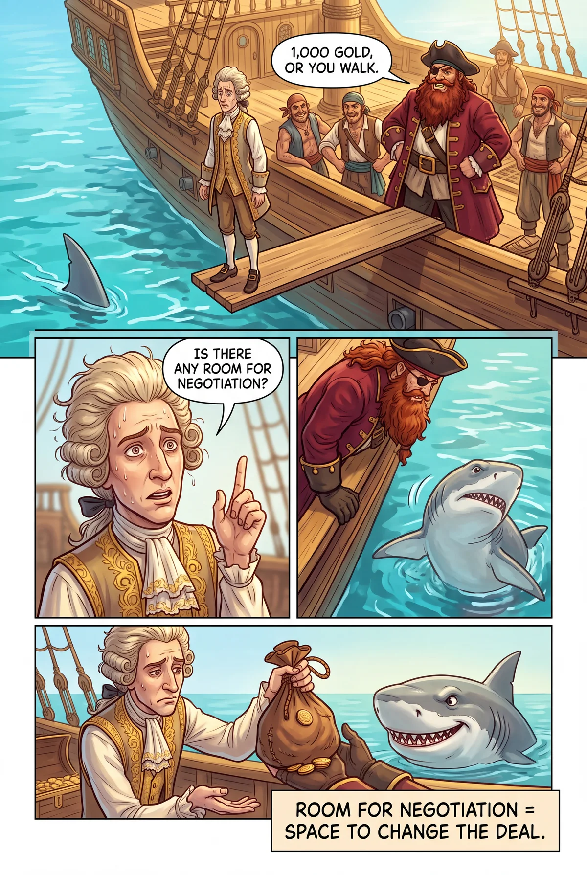 A one-page comic about "room for negotiation".