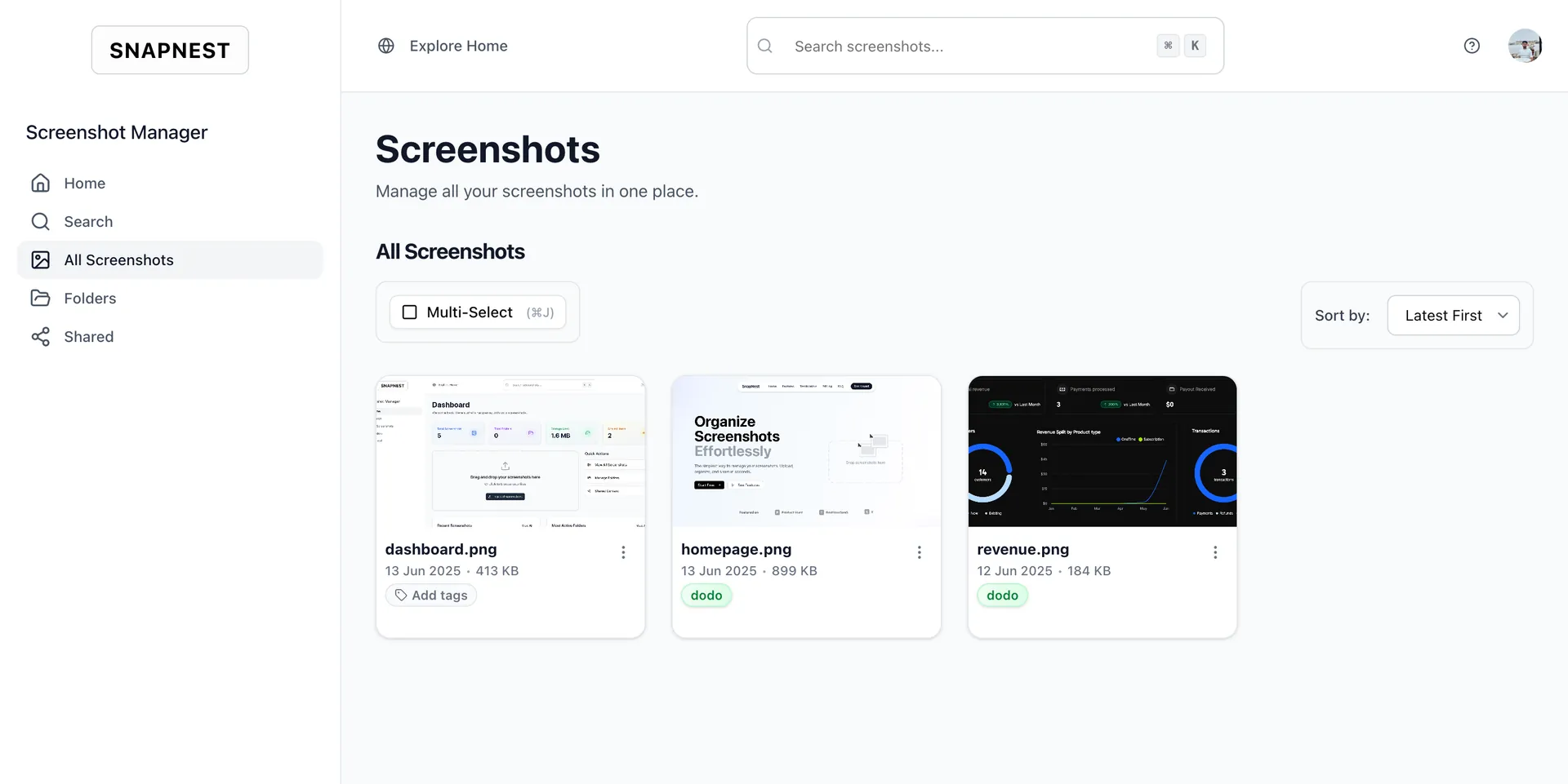 SnapNest screenshot 2