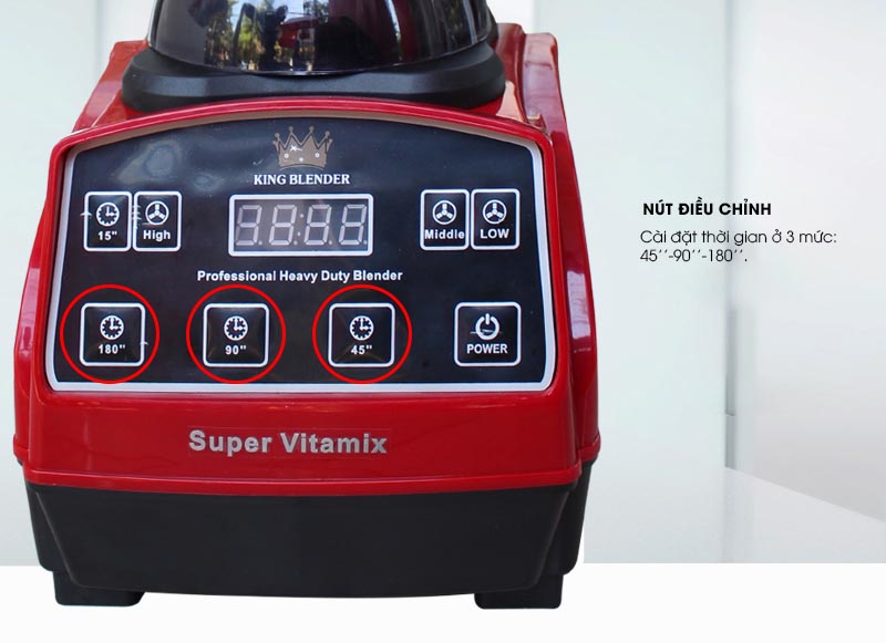 Tính năng hẹn giờ ở máy Super Vitamix.