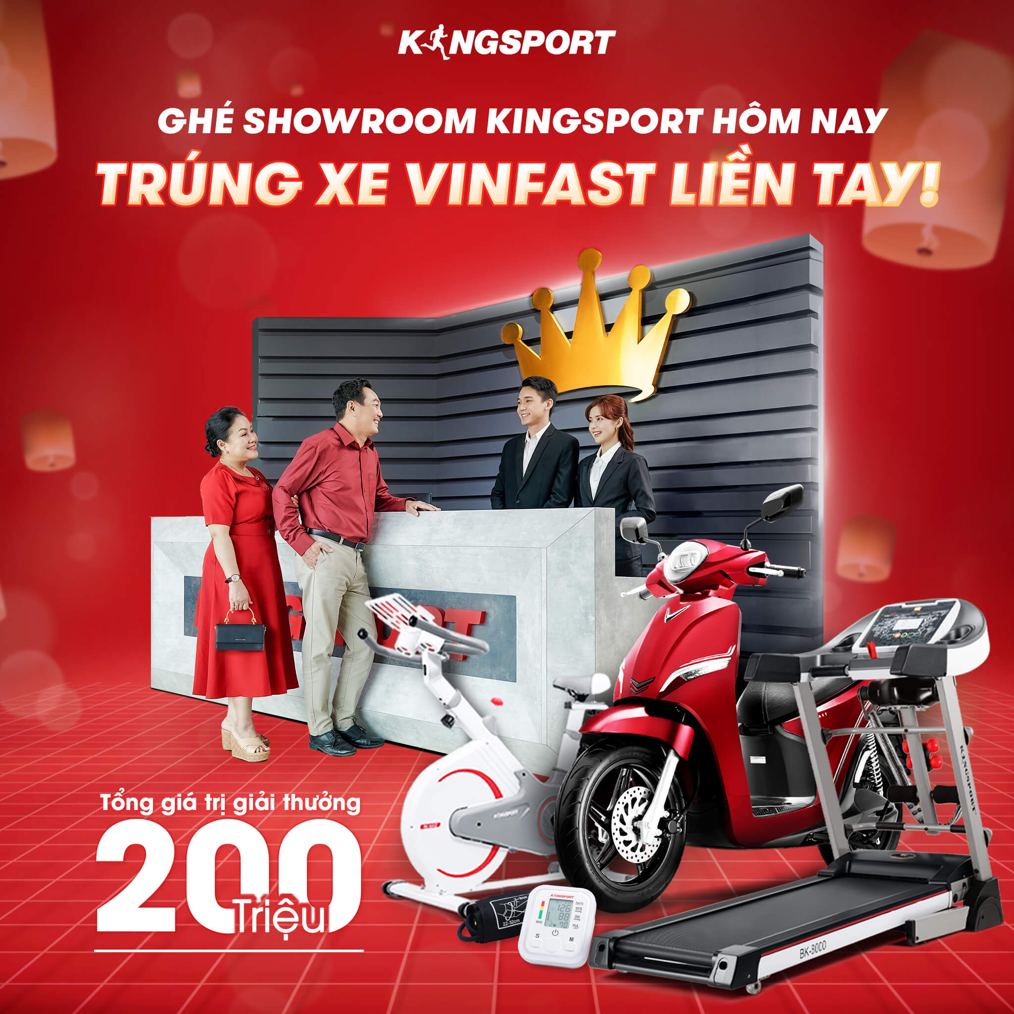 Ghé showroom KingSport ngay hôm nay để có cơ hội rinh ngay giải lớn