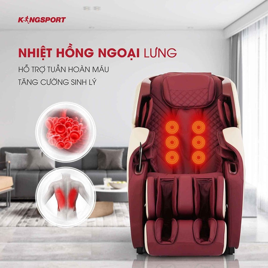 tác dụng của nhiệt hồng ngoại trên ghế massage