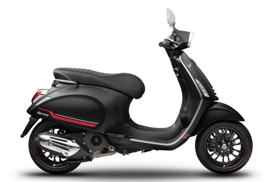 Vespa sprint 2022 đen nhám được trang bị nhiều tính năng hiện đại