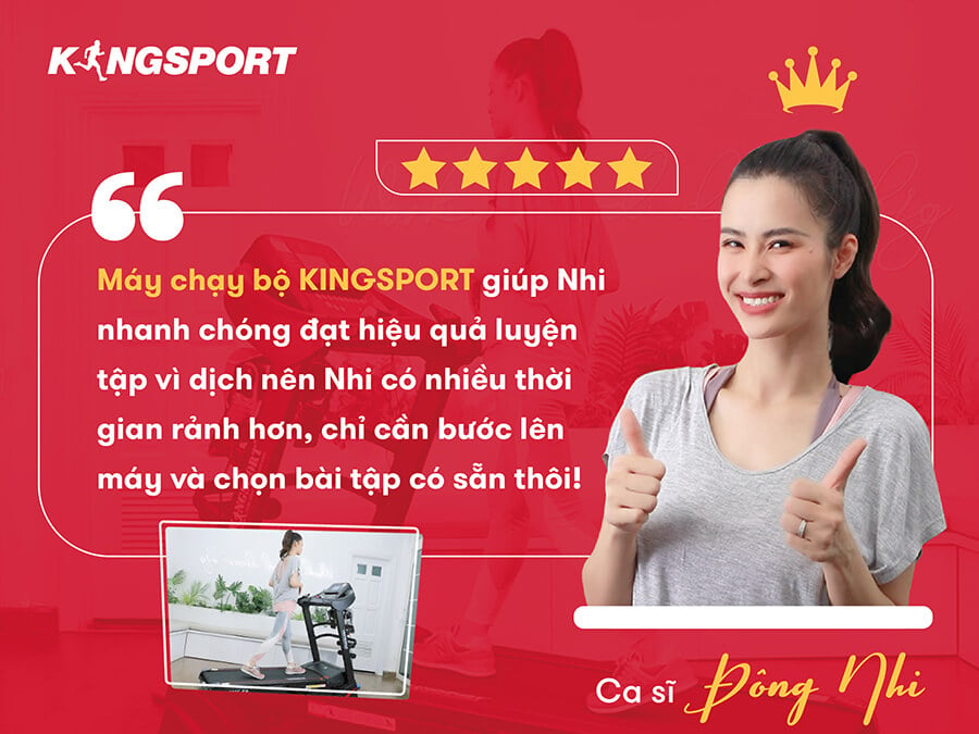 Đông Nhi sử dụng sản phẩm máy chạy bộ KS-2052