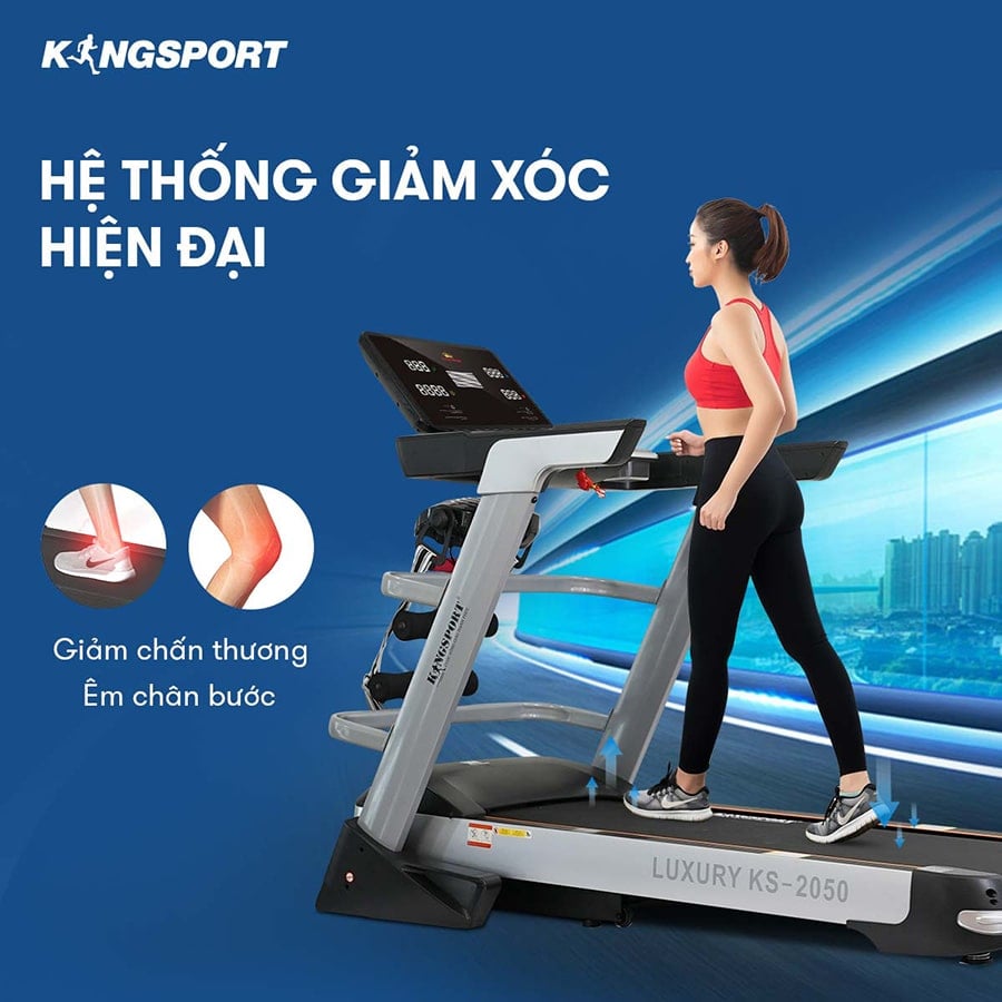 Giảm xóc lò xo và 6 đệm cao su cho bước chạy nhẹ nhàng