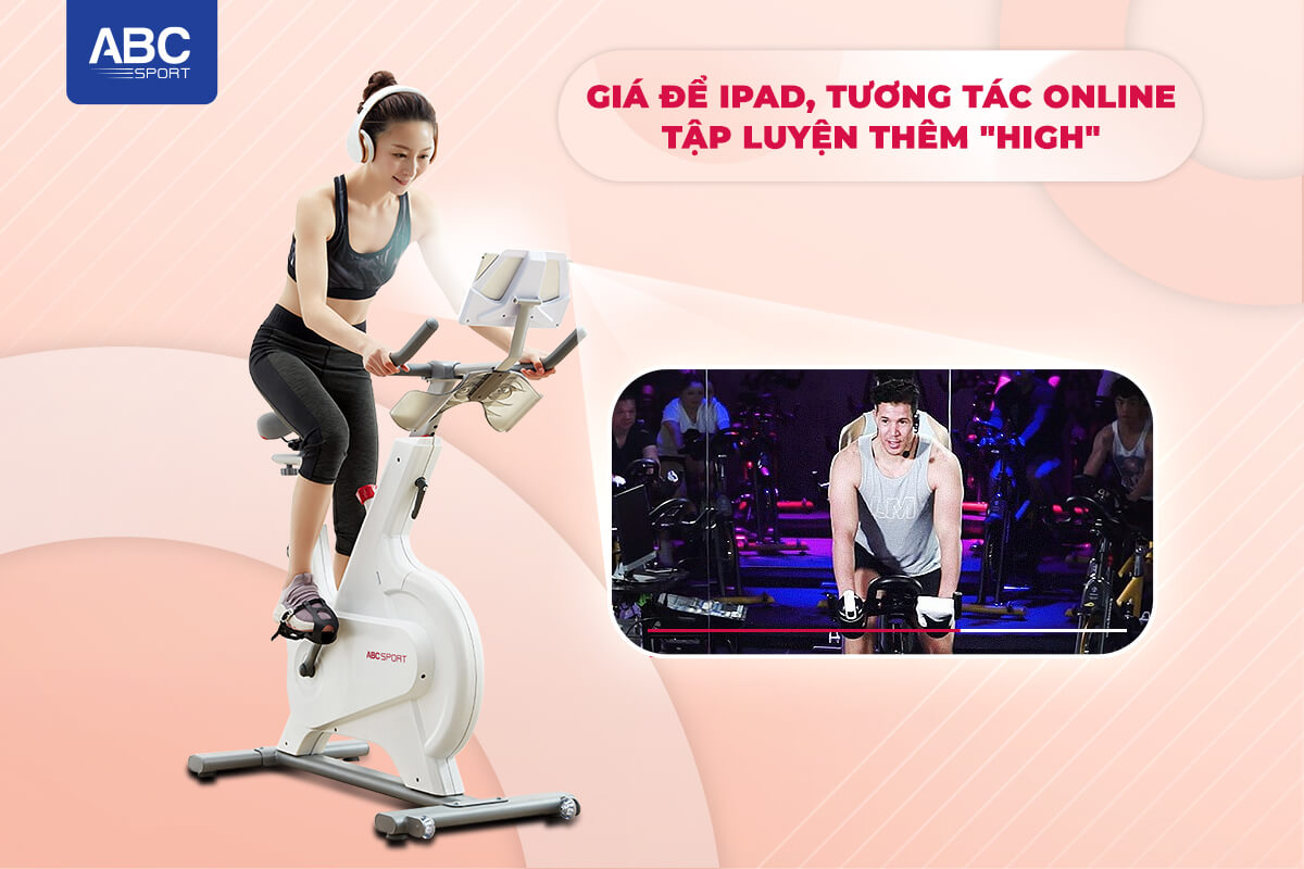 Khung đựng ipad trên xe đạp tập