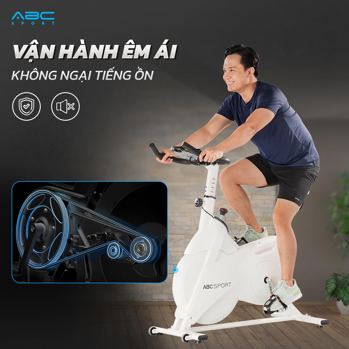 Xe đạp tập vận hành êm ái