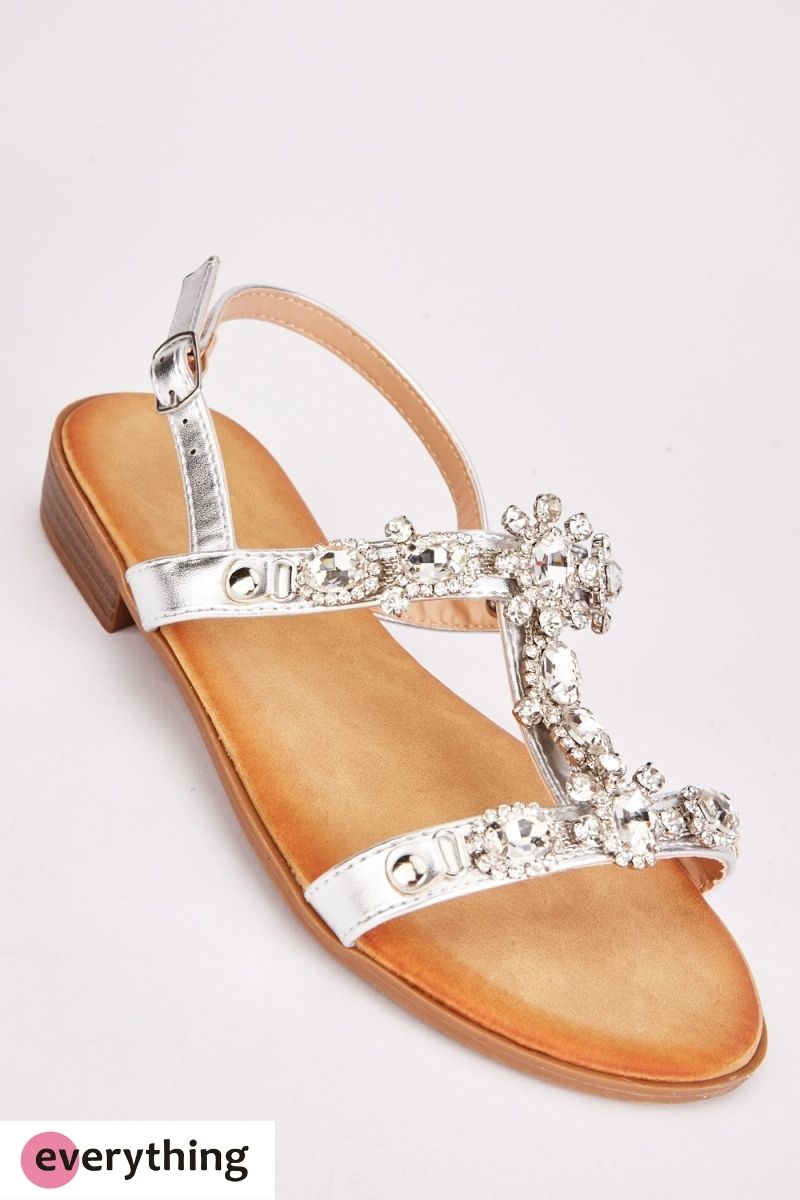 Rhinestone Embellished Sandals