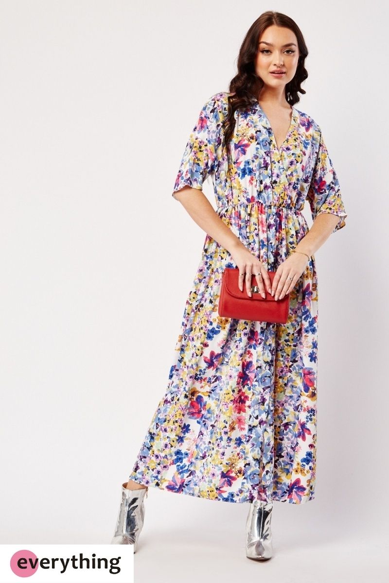 All Over Floral Maxi Tea Dress