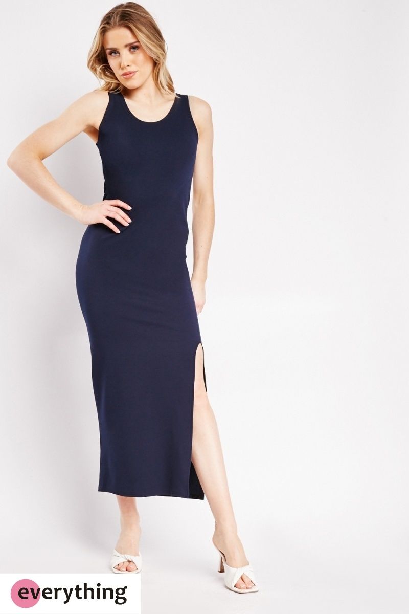 Side Slit Bodycon Maxi Dress