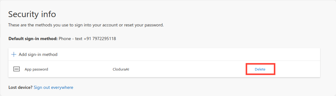 Delete App Password