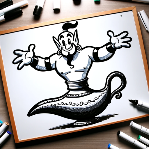 Whiteboard Character Genie logo