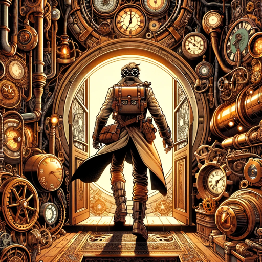 Steampunk Time Travellers, a text adventure game logo