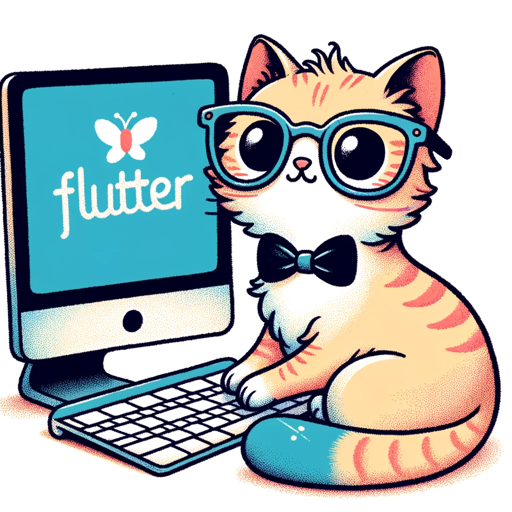 Flutter Cat with UI design logo