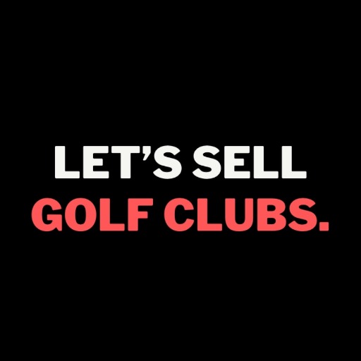 Let's sell golf clubs. logo