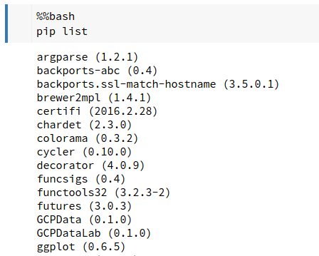 pip list