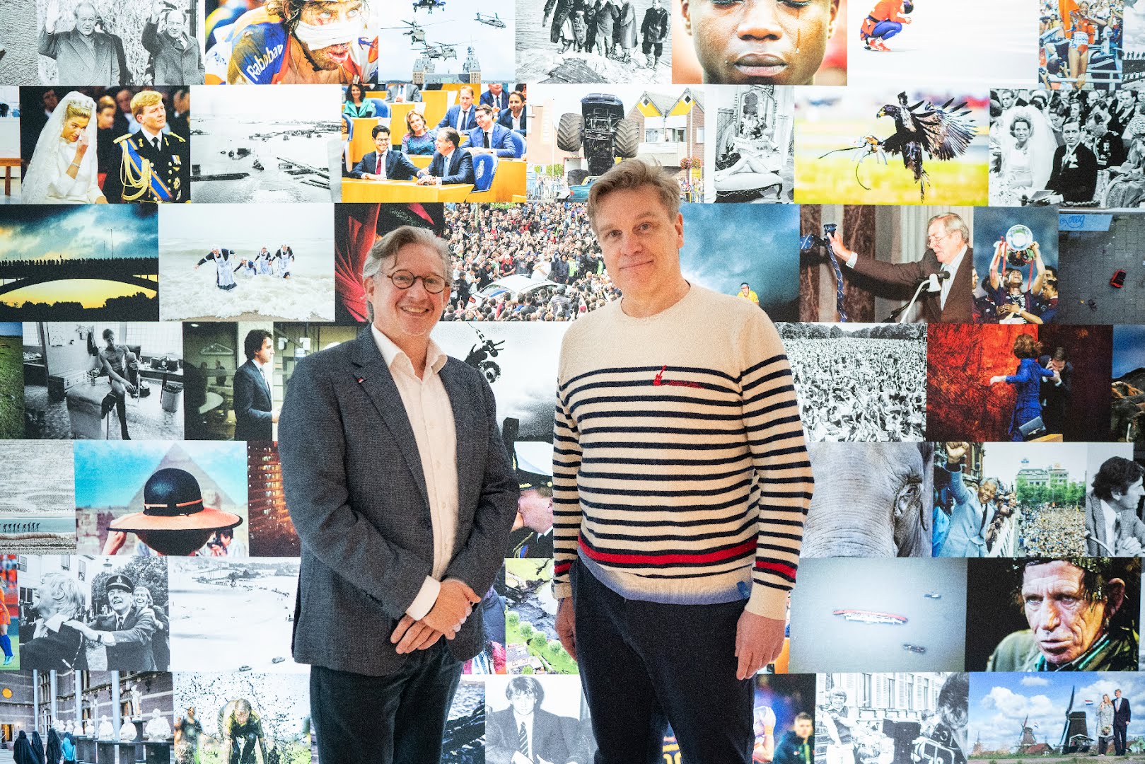 Portret van Marcel Henriquez, directeur van Haagse Feiten en Martijn Bennis, algemeen directeur ANP.