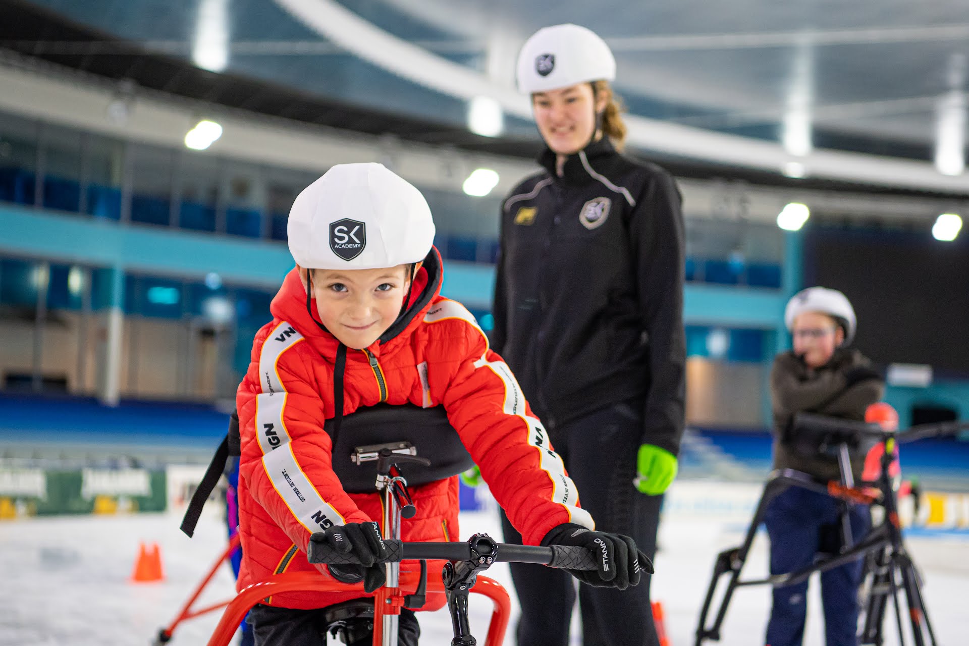 Martin op schaatsframe 